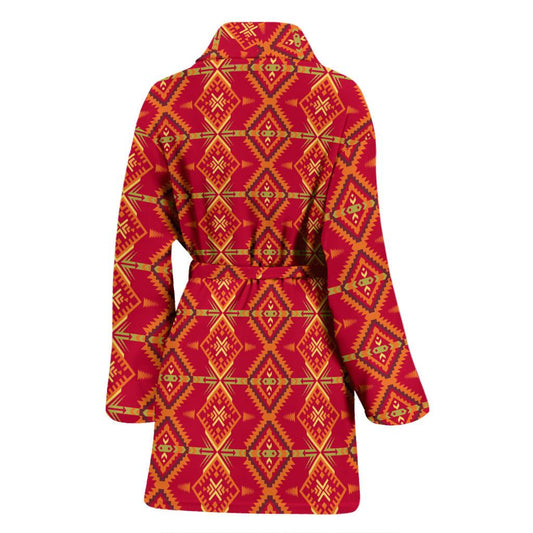 Southwest Aztec Design Themed Print Women Bath Robe-JTAMIGO.COM