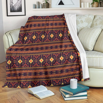 Southwest Ethnic Design Themed Print Fleece Blanket