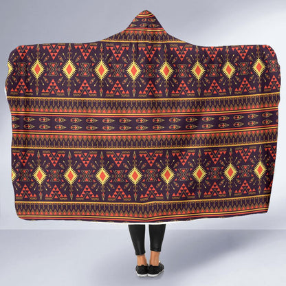 Southwest Ethnic Design Themed Print Hooded Blanket-JTAMIGO.COM
