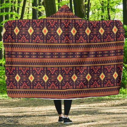 Southwest Ethnic Design Themed Print Hooded Blanket-JTAMIGO.COM