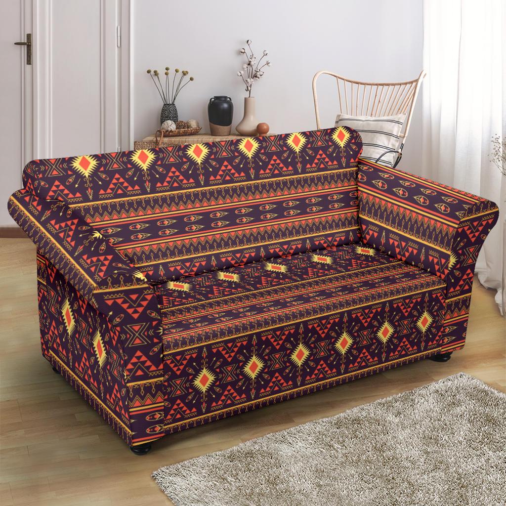 Southwest Ethnic Design Themed Print Loveseat Slipcover-JTAMIGO.COM