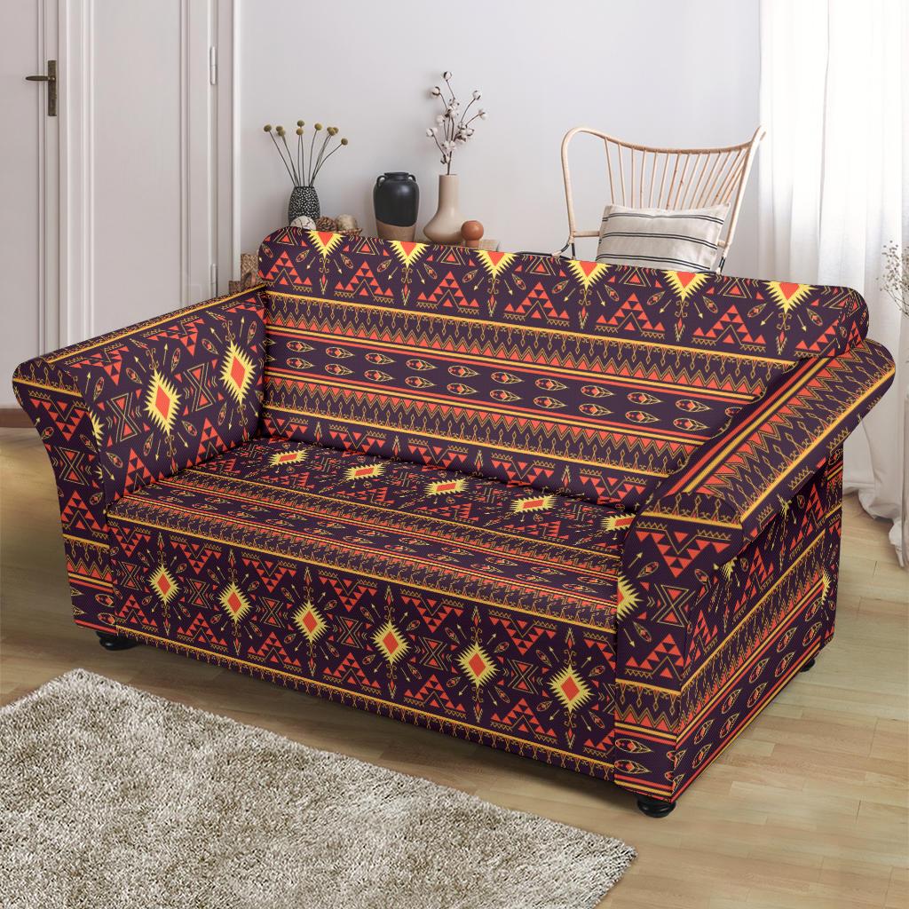 Southwest Ethnic Design Themed Print Loveseat Slipcover-JTAMIGO.COM