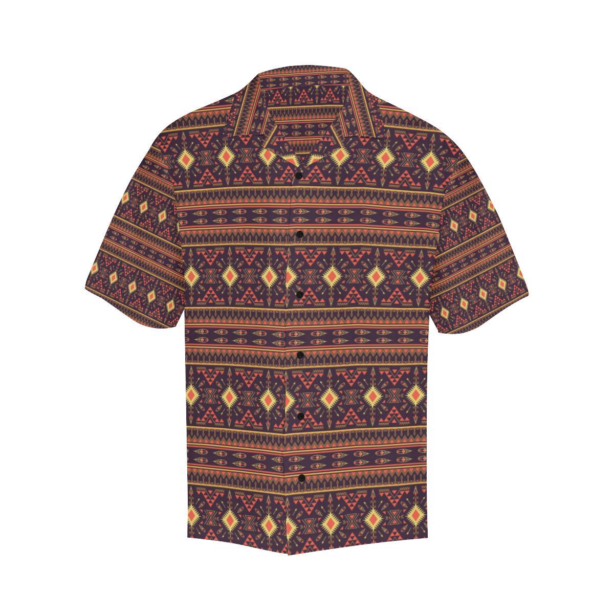 Southwest Ethnic Design Themed Print Men Aloha Hawaiian Shirt