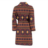 Southwest Ethnic Design Themed Print Men Bath Robe-JTAMIGO.COM