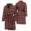 Southwest Ethnic Design Themed Print Men Bath Robe-JTAMIGO.COM