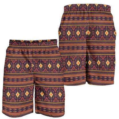 Southwest Ethnic Design Themed Print Mens Shorts-JTAMIGO.COM