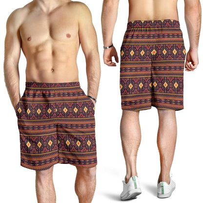 Southwest Ethnic Design Themed Print Mens Shorts-JTAMIGO.COM
