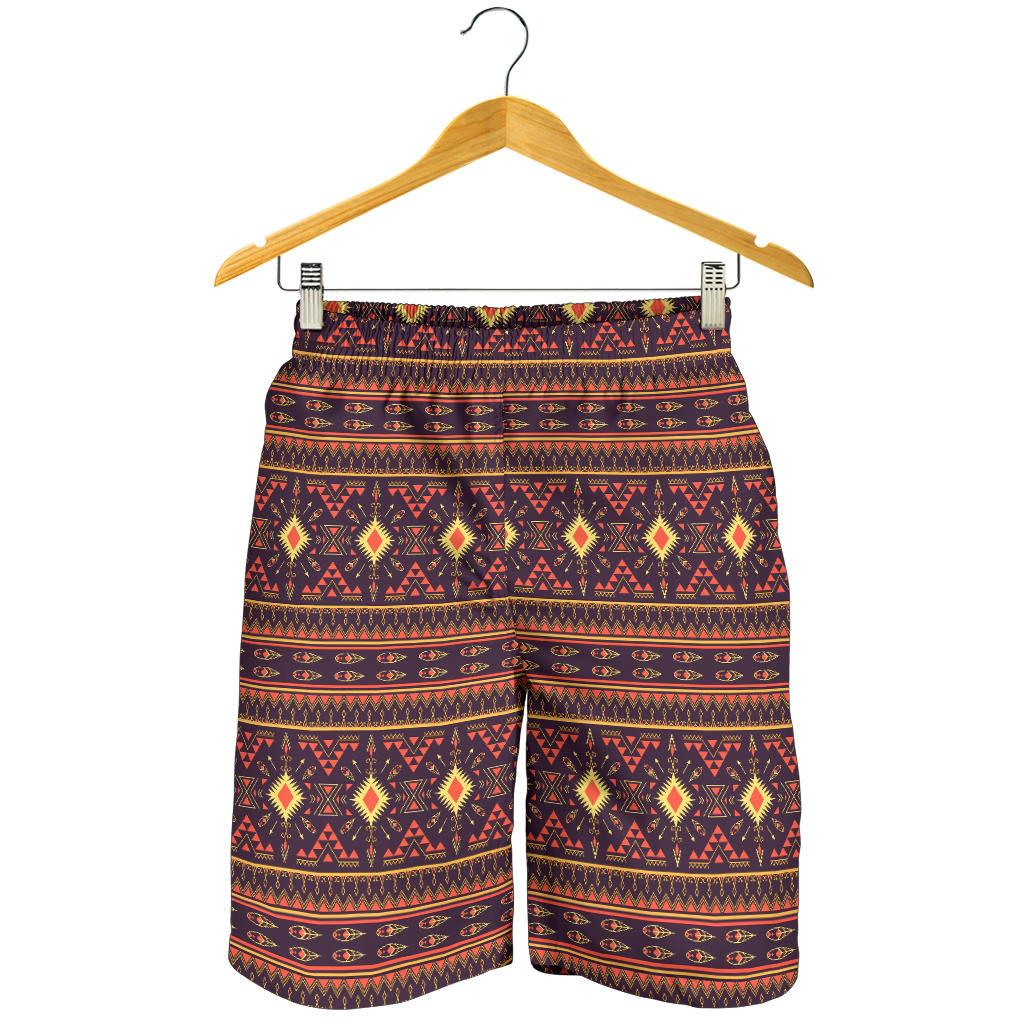 Southwest Ethnic Design Themed Print Mens Shorts-JTAMIGO.COM