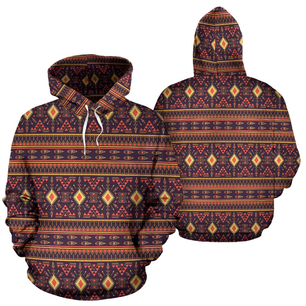 Southwest Ethnic Design Themed Print Pullover Hoodie