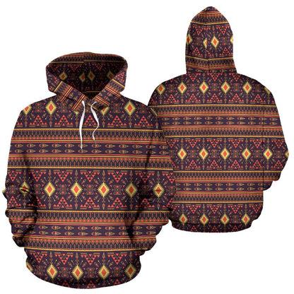 Southwest Ethnic Design Themed Print Pullover Hoodie