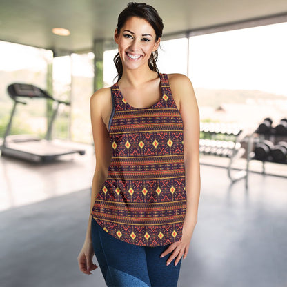 Southwest Ethnic Design Themed Print Women Racerback Tank Top