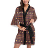 Southwest Ethnic Design Themed Print Women Short Kimono Robe