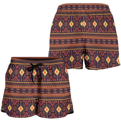 Southwest Ethnic Design Themed Print Women Shorts-JTAMIGO.COM