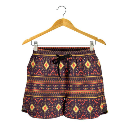 Southwest Ethnic Design Themed Print Women Shorts-JTAMIGO.COM