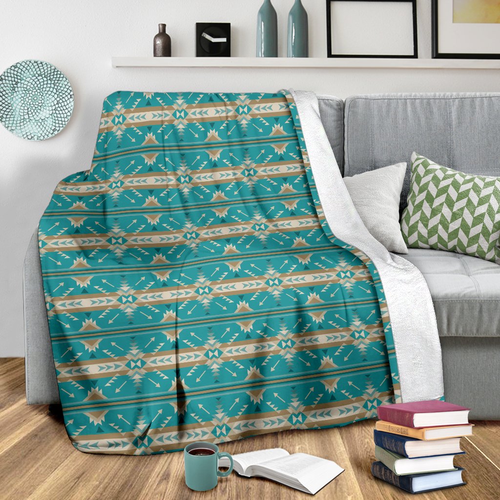 Southwest Native Design Themed Print Fleece Blanket