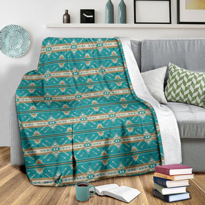 Southwest Native Design Themed Print Fleece Blanket