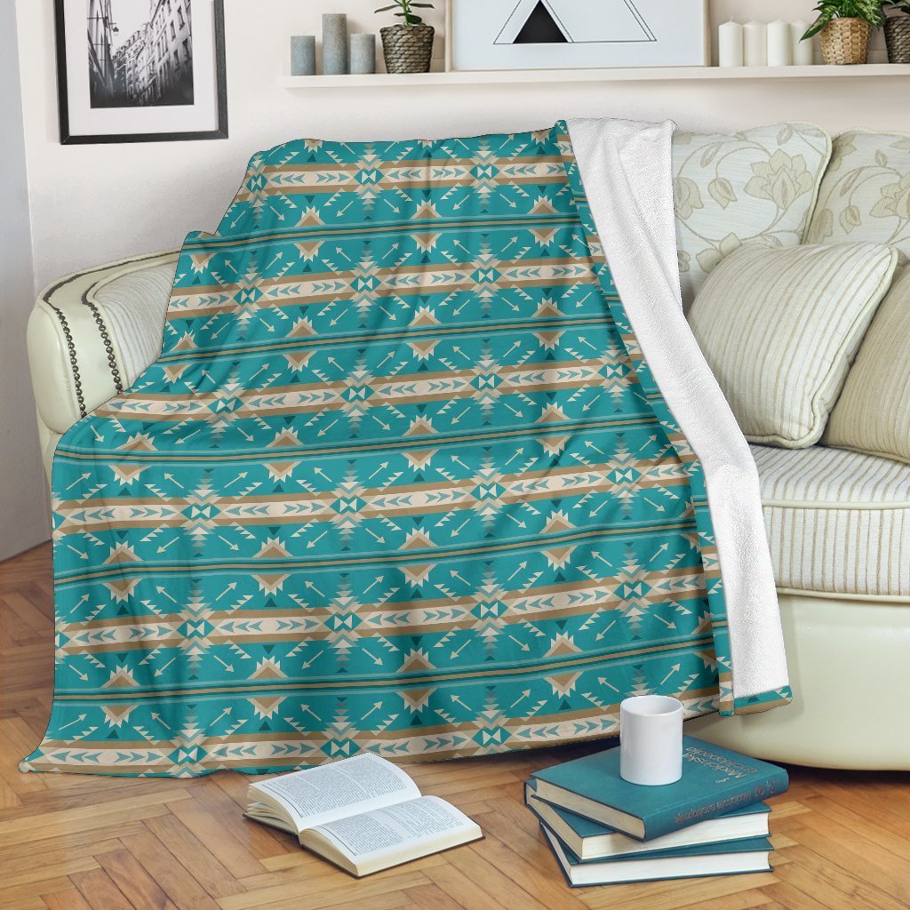 Southwest Native Design Themed Print Fleece Blanket