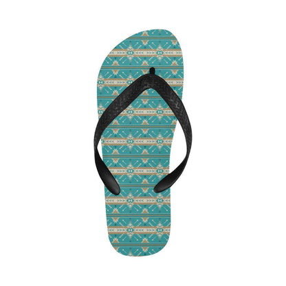 Southwest Native Design Themed Print Flip Flops-JTAMIGO.COM