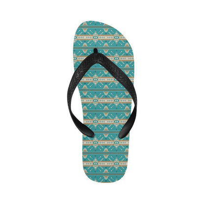 Southwest Native Design Themed Print Flip Flops-JTAMIGO.COM