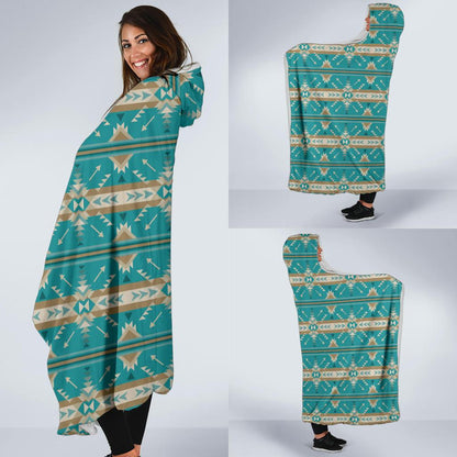 Southwest Native Design Themed Print Hooded Blanket-JTAMIGO.COM