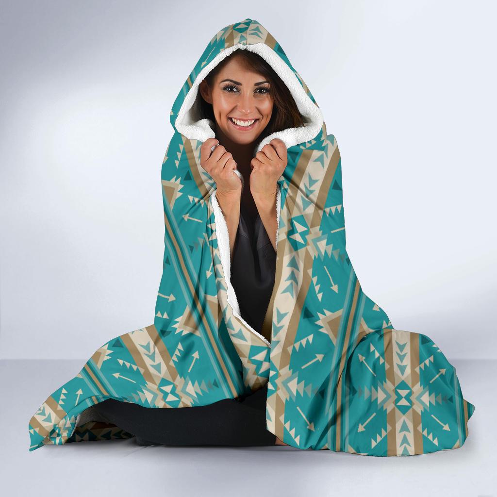 Southwest Native Design Themed Print Hooded Blanket-JTAMIGO.COM