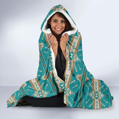 Southwest Native Design Themed Print Hooded Blanket-JTAMIGO.COM