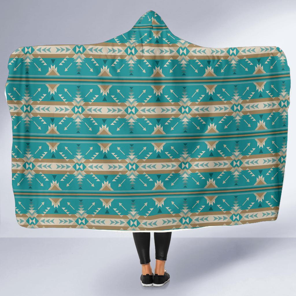 Southwest Native Design Themed Print Hooded Blanket-JTAMIGO.COM
