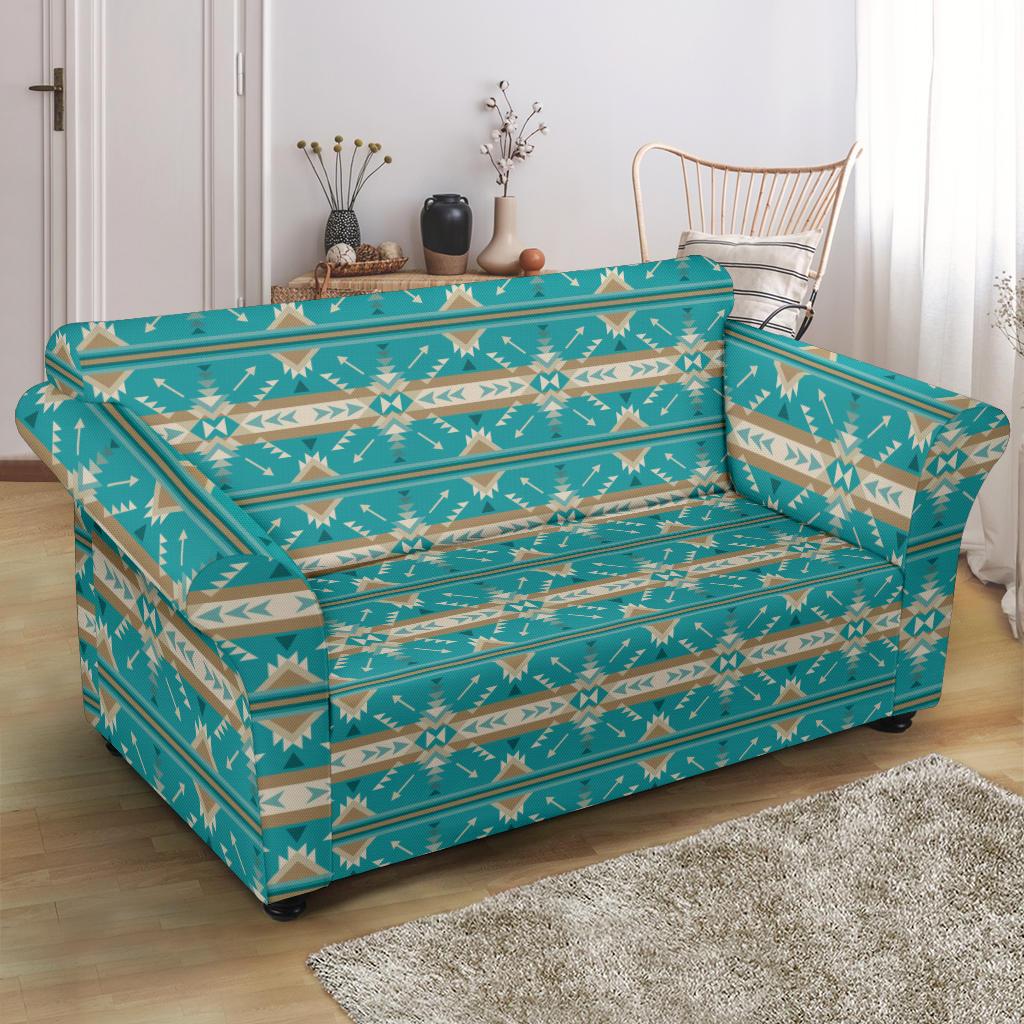 Southwest Native Design Themed Print Loveseat Slipcover-JTAMIGO.COM