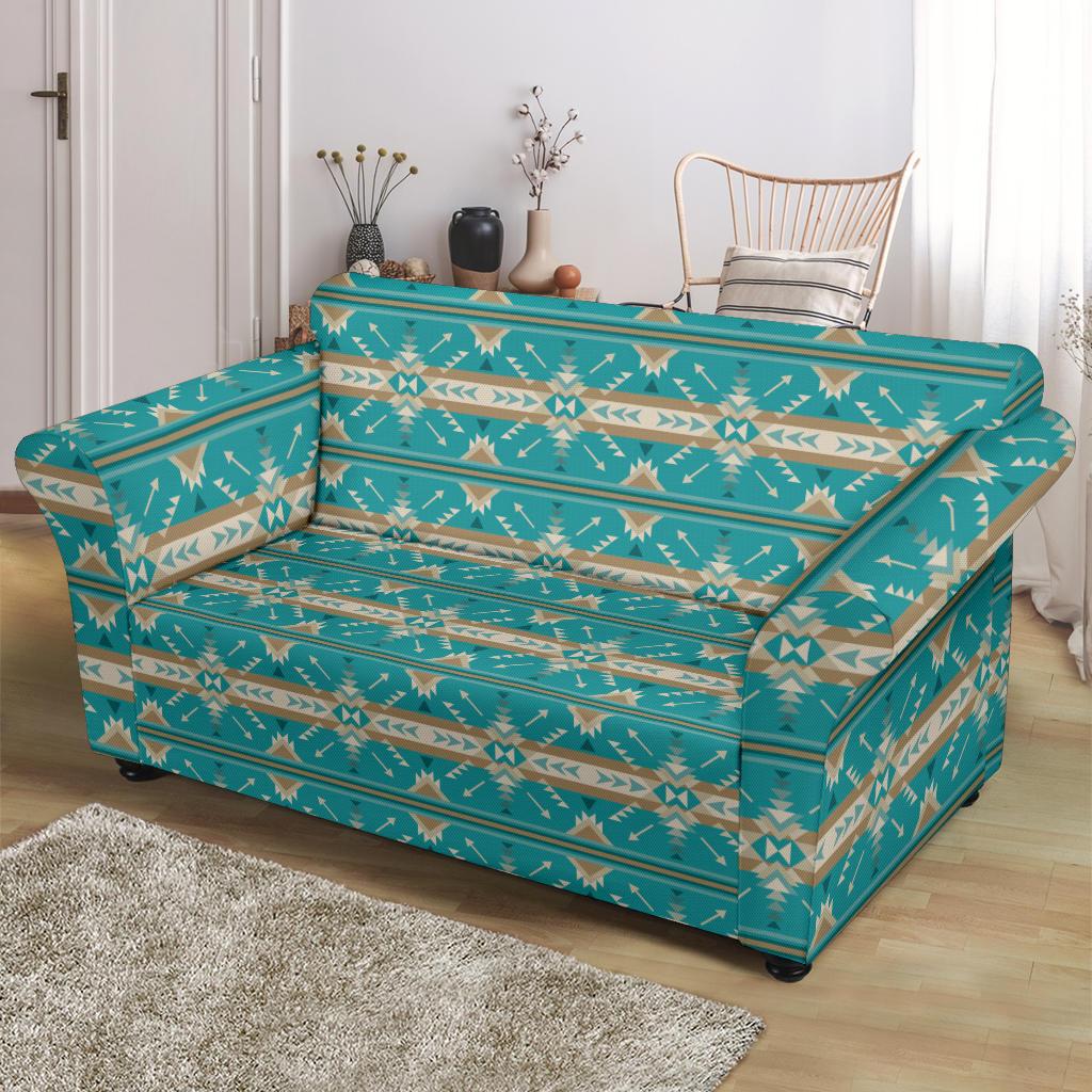 Southwest Native Design Themed Print Loveseat Slipcover-JTAMIGO.COM