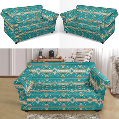 Southwest Native Design Themed Print Loveseat Slipcover-JTAMIGO.COM