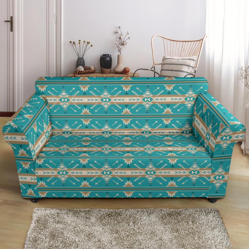 Southwest Native Design Themed Print Loveseat Slipcover-JTAMIGO.COM