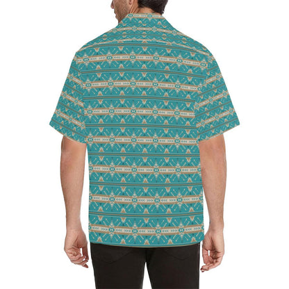Southwest Native Design Themed Print Men Aloha Hawaiian Shirt