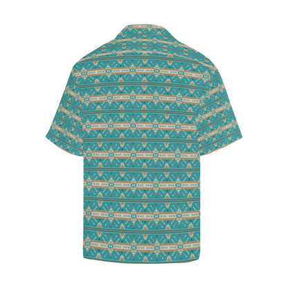 Southwest Native Design Themed Print Men Aloha Hawaiian Shirt