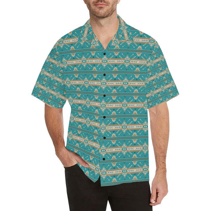 Southwest Native Design Themed Print Men Aloha Hawaiian Shirt