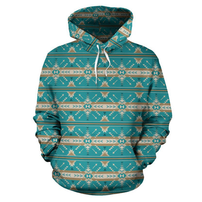 Southwest Native Design Themed Print Pullover Hoodie