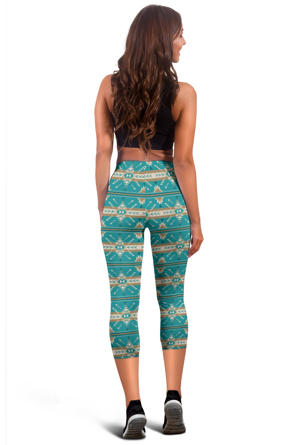 Southwest Native Design Themed Print Women Capris