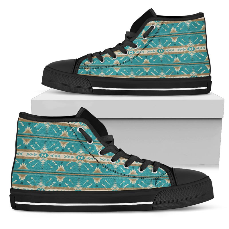 Southwest Native Design Themed Print Women High Top Shoes