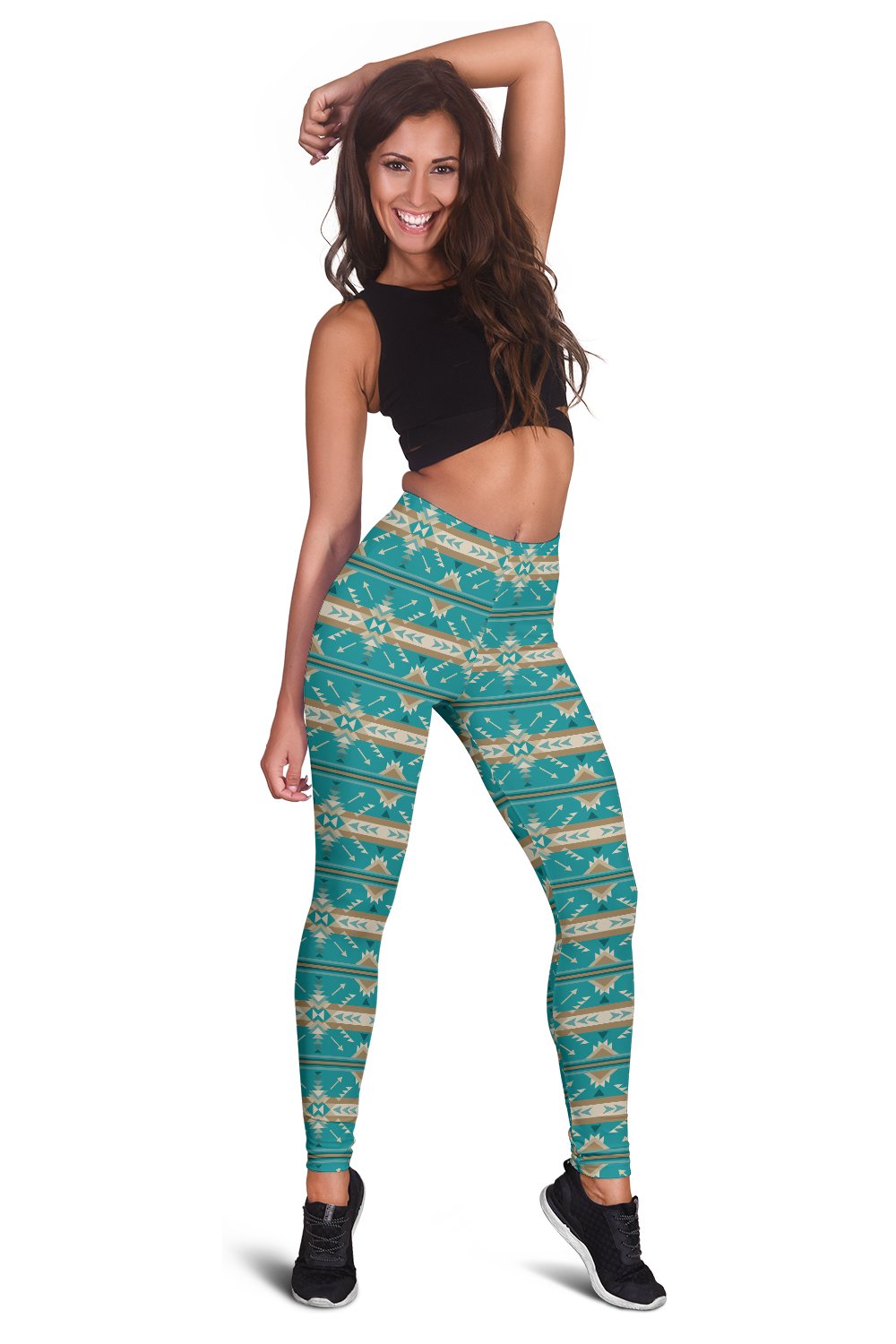 Southwest Native Design Themed Print Women Leggings