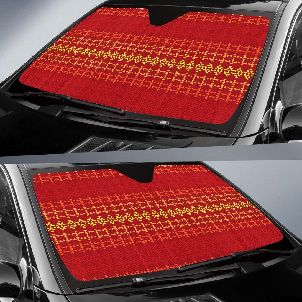 Southwest Red Gold Design Themed Print Car Sun Shade For Windshield