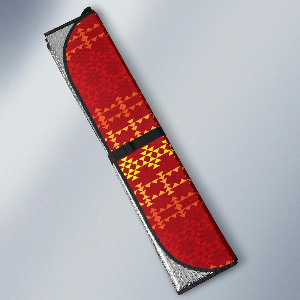 Southwest Red Gold Design Themed Print Car Sun Shade For Windshield
