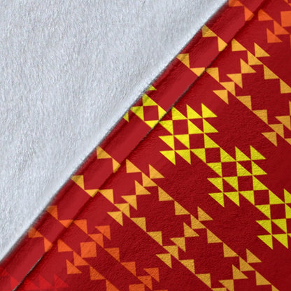 Southwest Red Gold Design Themed Print Fleece Blanket
