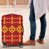 Southwest Red Gold Design Themed Print Luggage Cover Protector