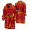 Southwest Red Gold Design Themed Print Men Bath Robe-JTAMIGO.COM