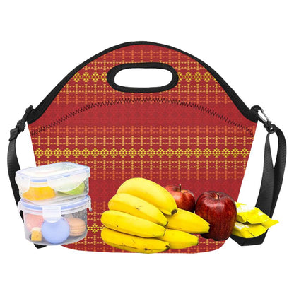Southwest Red Gold Design Themed Print Neoprene Lunch Bag (Model 1669)(Large)-JTAMIGO.COM