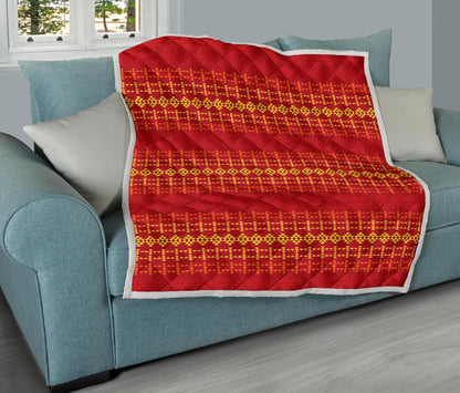 Southwest Red Gold Design Themed Print Premium Quilt-JTAMIGO.COM