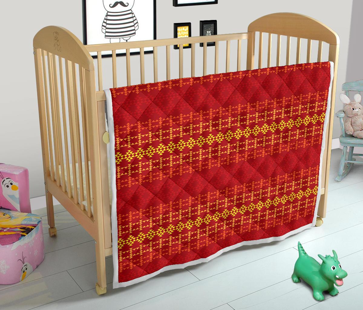Southwest Red Gold Design Themed Print Premium Quilt-JTAMIGO.COM
