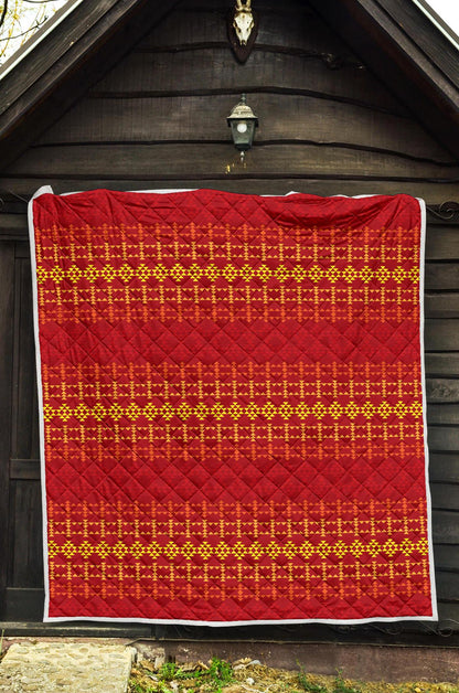 Southwest Red Gold Design Themed Print Premium Quilt-JTAMIGO.COM