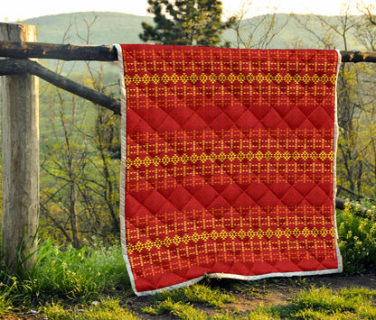 Southwest Red Gold Design Themed Print Premium Quilt-JTAMIGO.COM