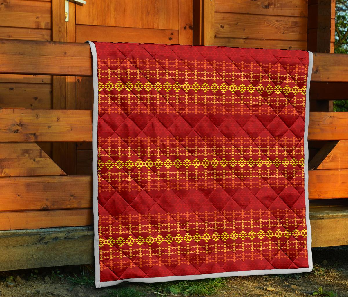 Southwest Red Gold Design Themed Print Premium Quilt-JTAMIGO.COM