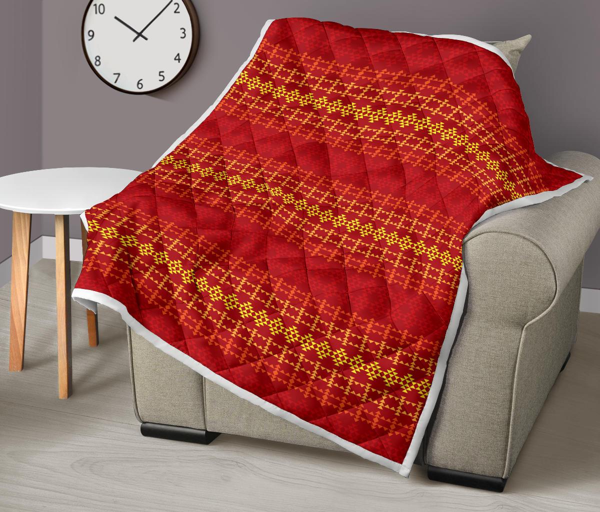 Southwest Red Gold Design Themed Print Premium Quilt-JTAMIGO.COM